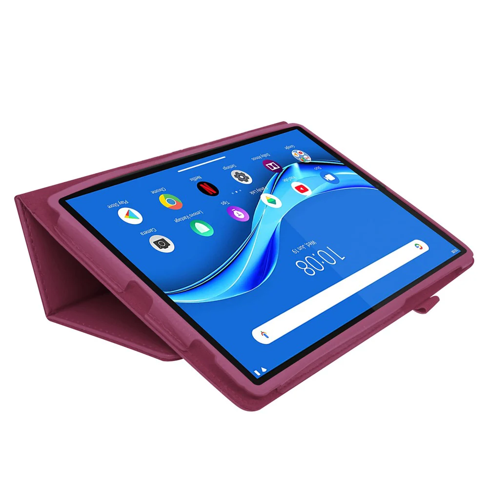 Litchi Texture PU Leather Tablet Case Cover with Stand for Lenovo Tab M10 HD Gen 2 - Purple - Image 2