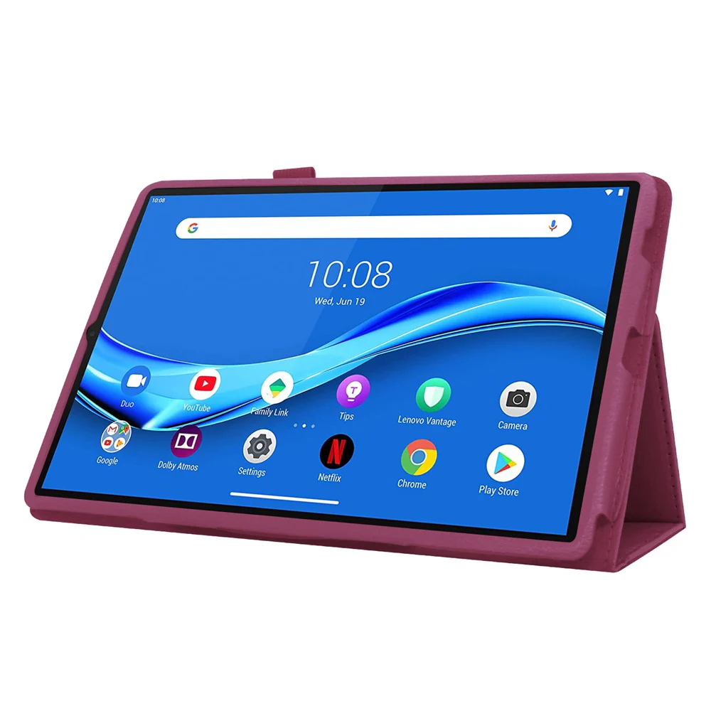Litchi Texture PU Leather Tablet Case Cover with Stand for Lenovo Tab M10 HD Gen 2 - Purple - Image 3