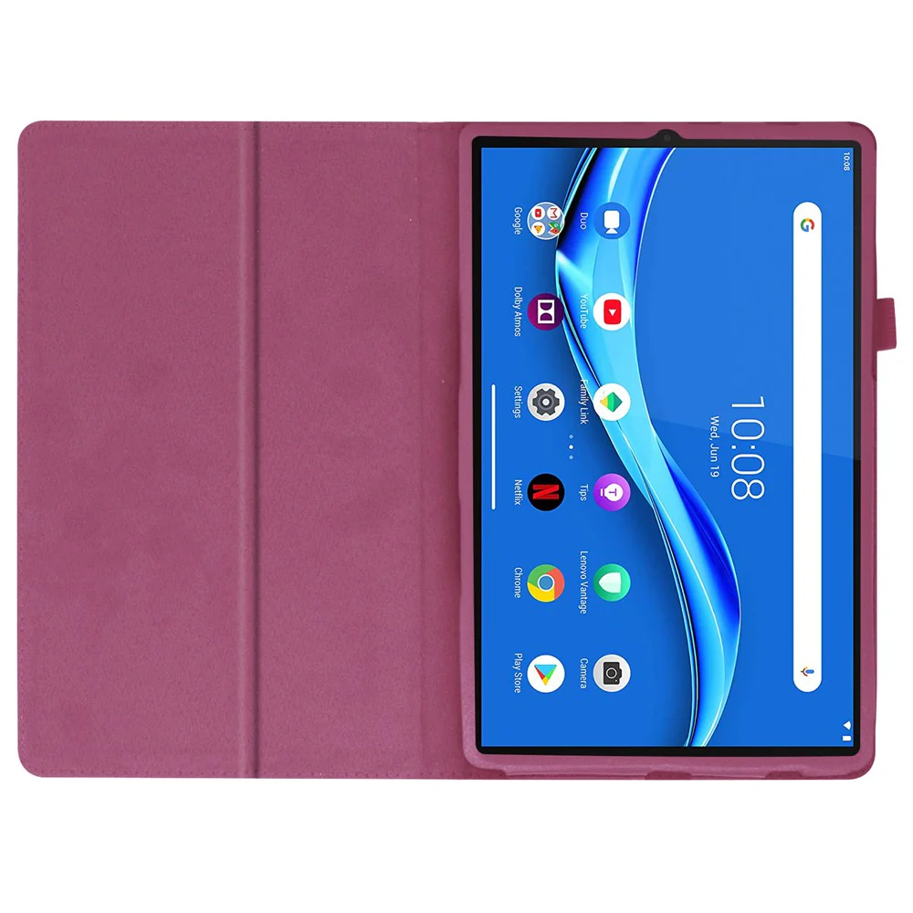 Litchi Texture PU Leather Tablet Case Cover with Stand for Lenovo Tab M10 HD Gen 2 - Purple - Image 5