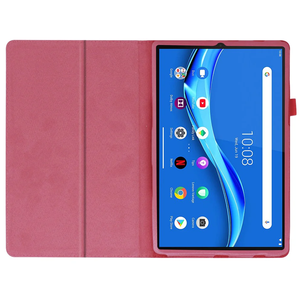 Litchi Texture PU Leather Tablet Case Cover with Stand for Lenovo Tab M10 HD Gen 2 - Rose - Image 5