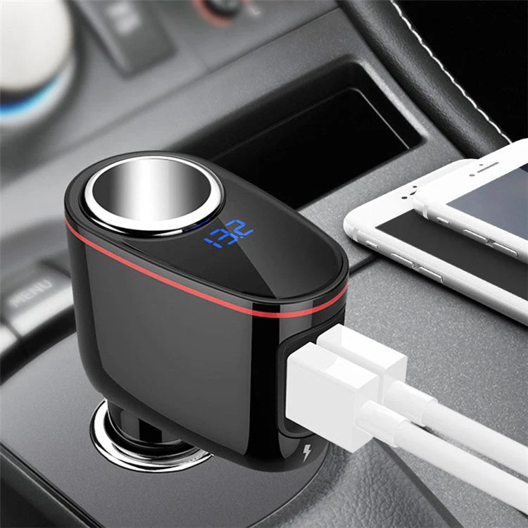 LOHEE S-06A Dual USB Car Charger Voltage Detection Cigarette Lighter Socket Charge Adapter - Image 3