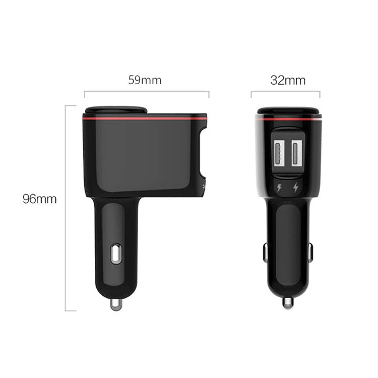 LOHEE S-06A Dual USB Car Charger Voltage Detection Cigarette Lighter Socket Charge Adapter - Image 7