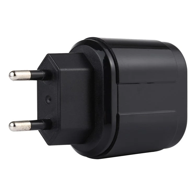 LZ-022 5V 2.4A Dual USB Ports Wall Charger Travel Power Adapter for iOS Android - Black - Image 3