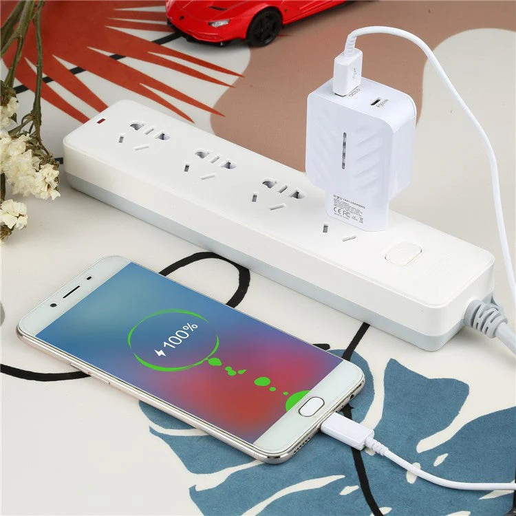 LZ-822A+C PD 20W Type-C QC3.0 USB Fast Charging Travel Wall Charger - EU Plug - Image 3