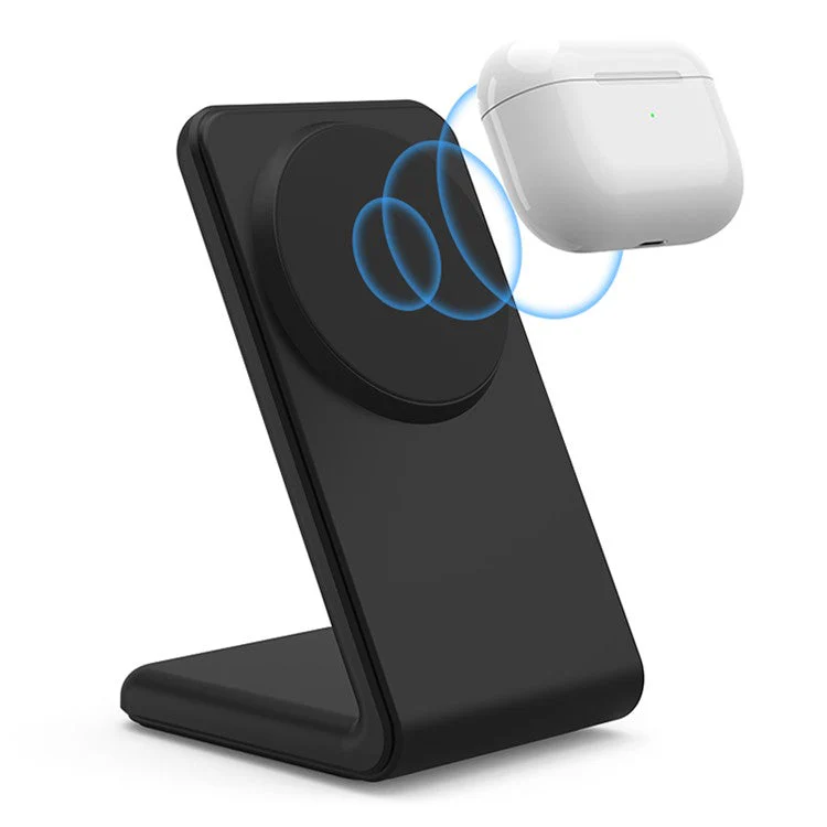 M2 15W Wireless Charging Stand for iPhone 12 / 13 / 14 / 15 Series Magnetic Wireless Charger (CE FCC ROHS UKCA) - Black - Image 3
