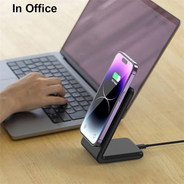 M2 15W Wireless Charging Stand for iPhone 12 / 13 / 14 / 15 Series Magnetic Wireless Charger (CE FCC ROHS UKCA) - Black - Image 7