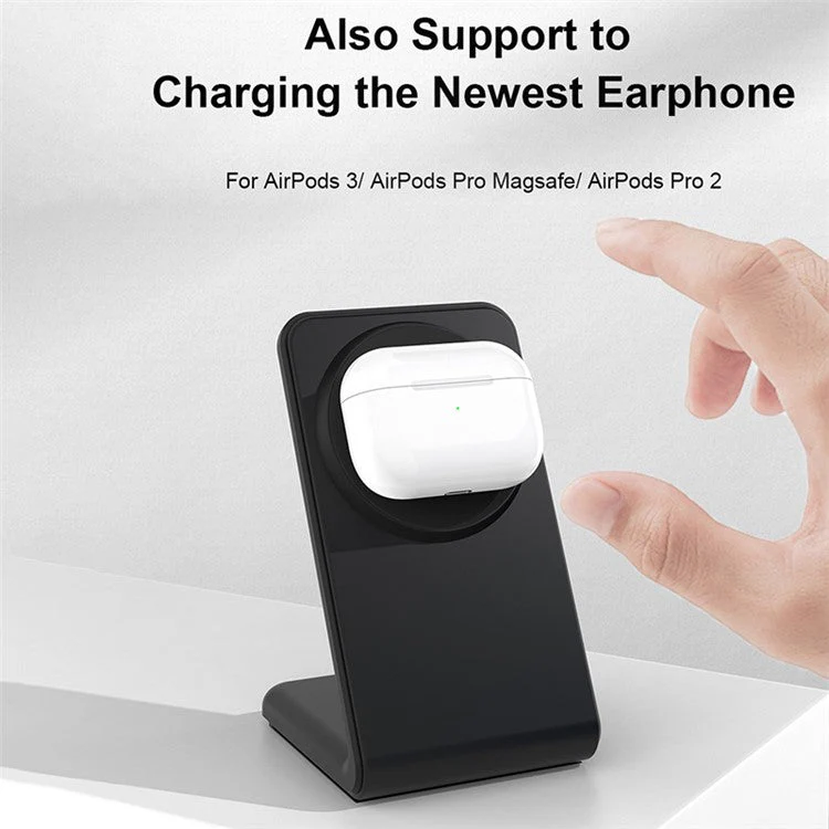 M2 15W Wireless Charging Stand for iPhone 12 / 13 / 14 / 15 Series Magnetic Wireless Charger (CE FCC ROHS UKCA) - White - Image 6