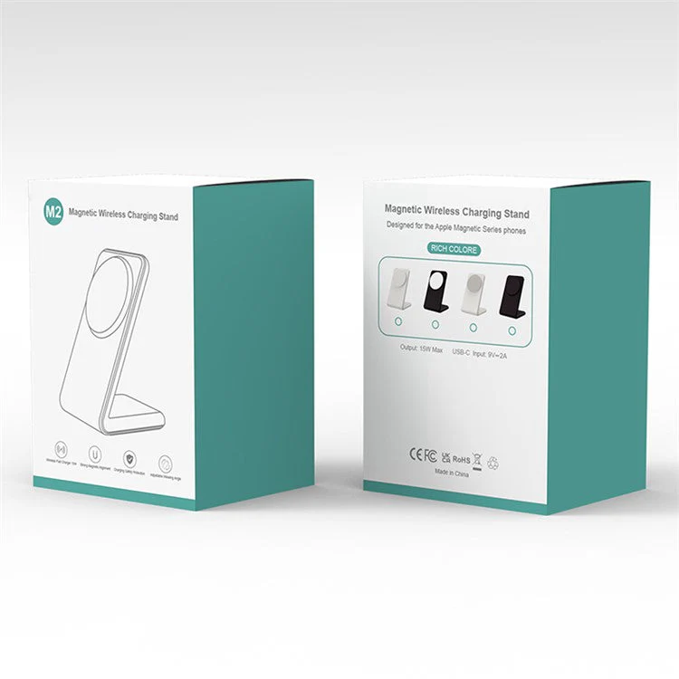 M2 15W Wireless Charging Stand for iPhone 12 / 13 / 14 / 15 Series Magnetic Wireless Charger (CE FCC ROHS UKCA) - White - Image 8