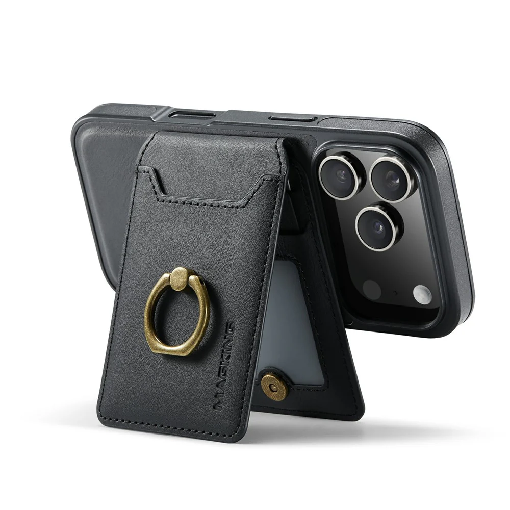 MAGKING K1 Series For iPhone 17 Pro Max Magnetic Case PC + TPU + PU Phone Cover with Card Holder - Black - Image 4
