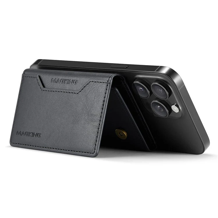 MAGKING K2 Kickstand Magnetic Card Holder Compatible with MagSafe RFID Blocking Cell Phone Wallet - Black - Image 3