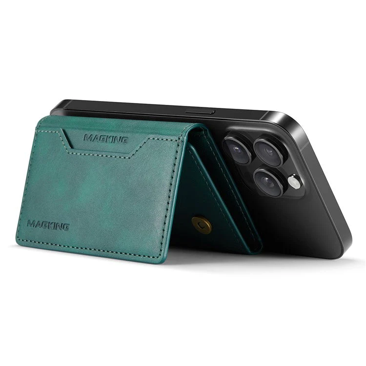 MAGKING K2 Kickstand Magnetic Card Holder Compatible with MagSafe RFID Blocking Cell Phone Wallet - Green - Image 3