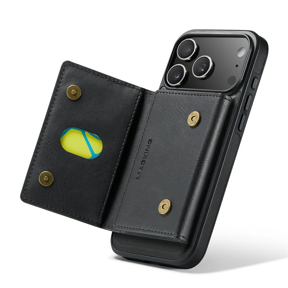 MAGKING K2 Series For iPhone 17 Pro Max Case Compatible with MagSafe PC + TPU + PU Phone Cover - Black - Image 3