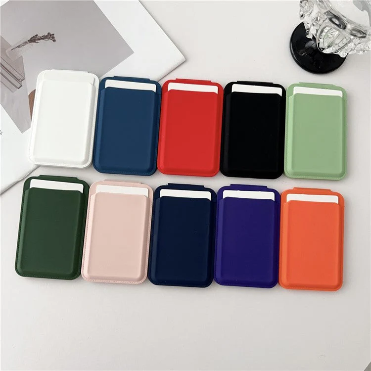 Magnetic Card Holder for iPhone 16 Series Mirror Design Kickstand Silicone Phone Card Bag - Dark Purple - Image 6