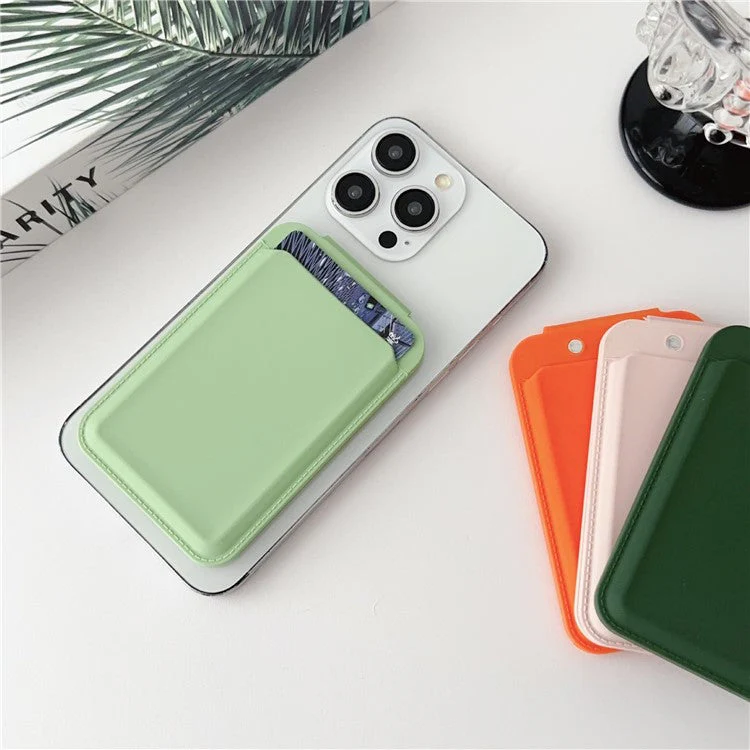 Magnetic Card Holder for iPhone 16 Series Mirror Design Kickstand Silicone Phone Card Bag - Red - Image 5