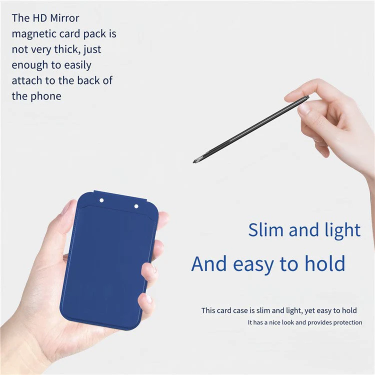 Magnetic Folding Phone Kickstand with Mirror, Lightweight Thin Cell Phone Stick on Card Holder - Red - Image 6