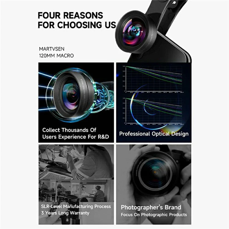MARTVSEN M1 10X Magnification Smartphone Macro Lens Universal HD Distortion Free Close Up Filter Kit - Image 3