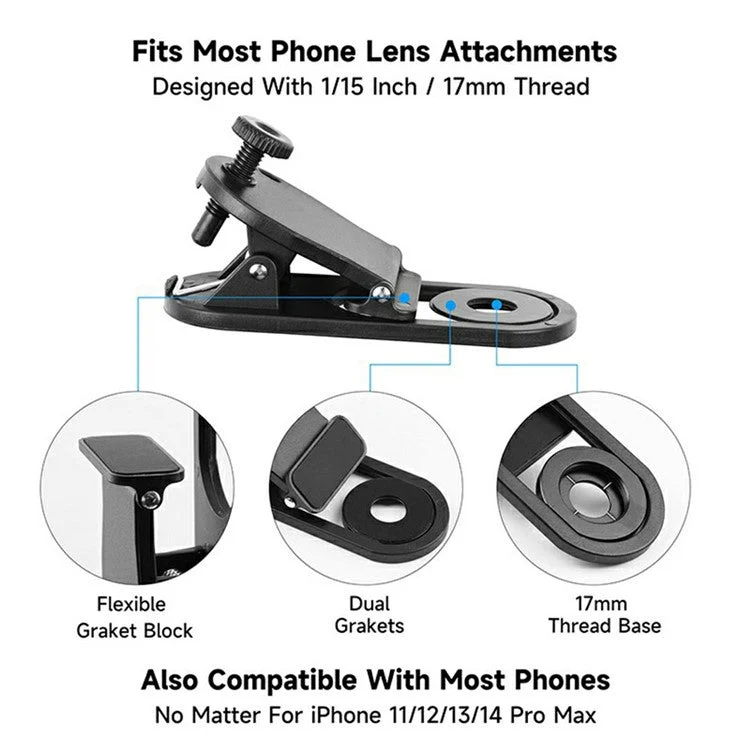 MARTVSEN M1 10X Magnification Smartphone Macro Lens Universal HD Distortion Free Close Up Filter Kit - Image 7