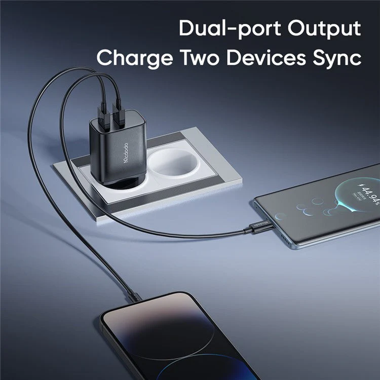 MCDODO Beryllium CH-5070 12W Wall Charger 2 USB-A 2.4A Travel Charger Adapter, EU Plug (Black) - Image 4