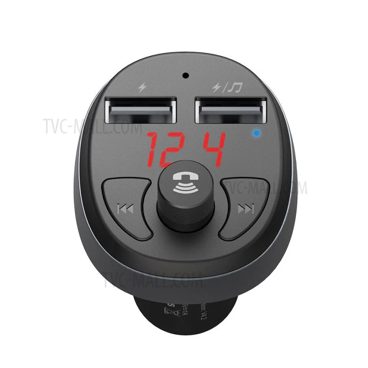MCDODO CC-6880 Bluetooth FM Transmitter Car Charger Wireless Bluetooth FM Radio Adapter Music Player - Black - Image 4