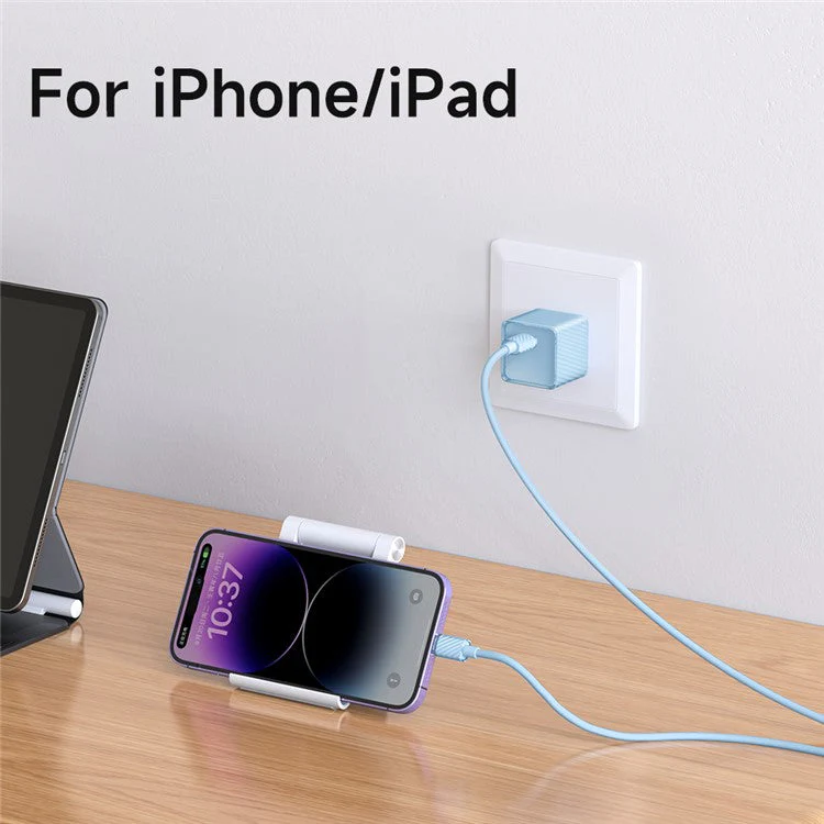 MCDODO CH-375-MDD US Plug 20W GaN Type-C PD Fast Charging Wall Charger Fireproof PC Power Adapter - Purple - Image 6