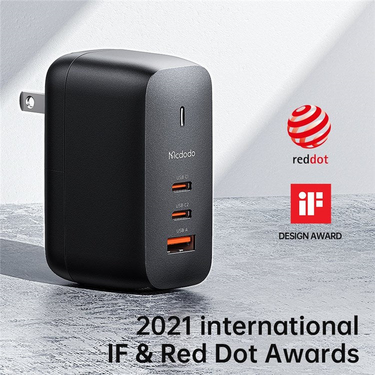 MCDODO MDD 65W GaN USB-A + 2 USB-C Fast Charging Wall Charger Power Adapter - Image 5