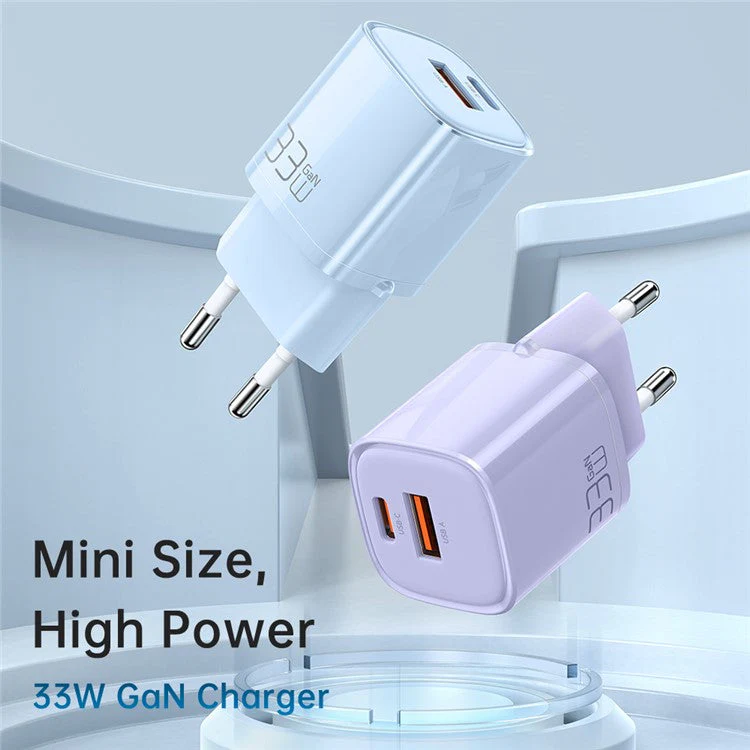 MCDODO MDD Nano Series PD 33W USB-A + Type-C Fast Charging Adapter Dual Port Wall Charger - EU Plug / Pink - Image 2