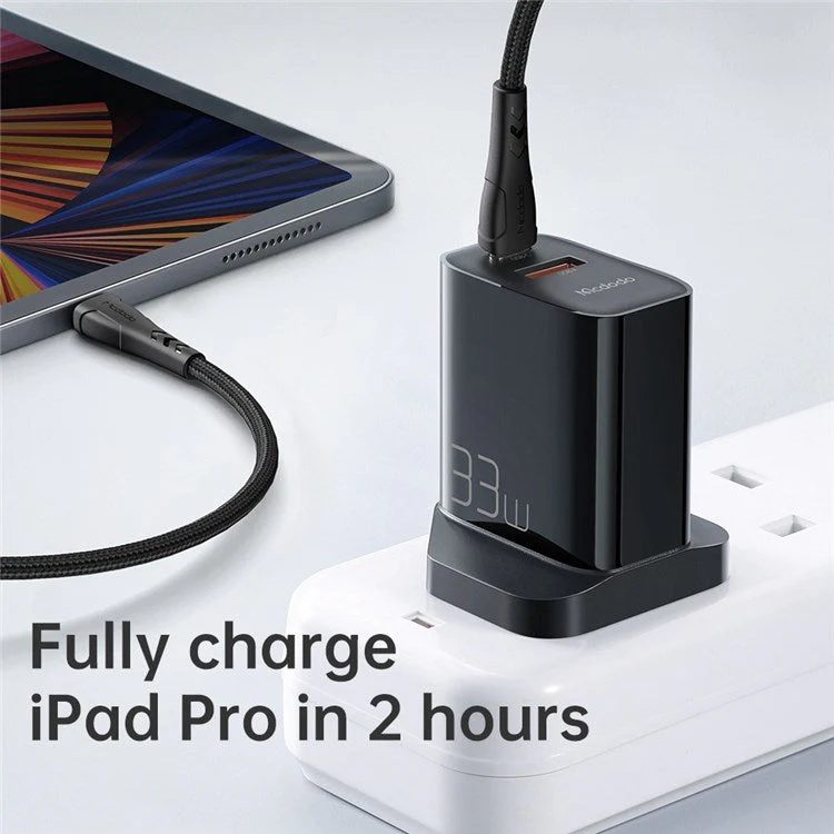 MCDODO MDD PD33W PD Dual Output Fast Compatible Charger Set USB A+USB C Charger Adapter Block with Type-C to Type-C Cable - UK Plug - Image 4