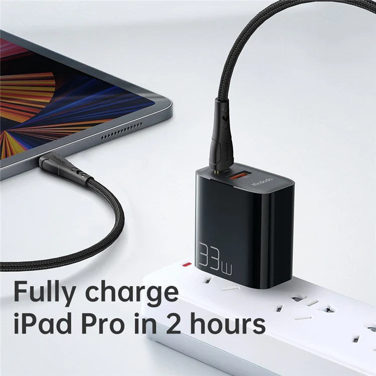 MCDODO MDD PD33W PD Dual Output Fast Compatible Charger Set USB A+USB C Charger Adapter Block with Type-C to Type-C Cable - US Plug - Image 4