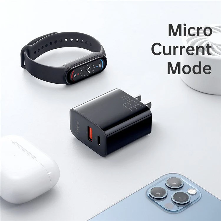 MCDODO MDD PD33W PD Dual Output Fast Compatible Charger Set USB A+USB C Charger Adapter Block with Type-C to Type-C Cable - US Plug - Image 6