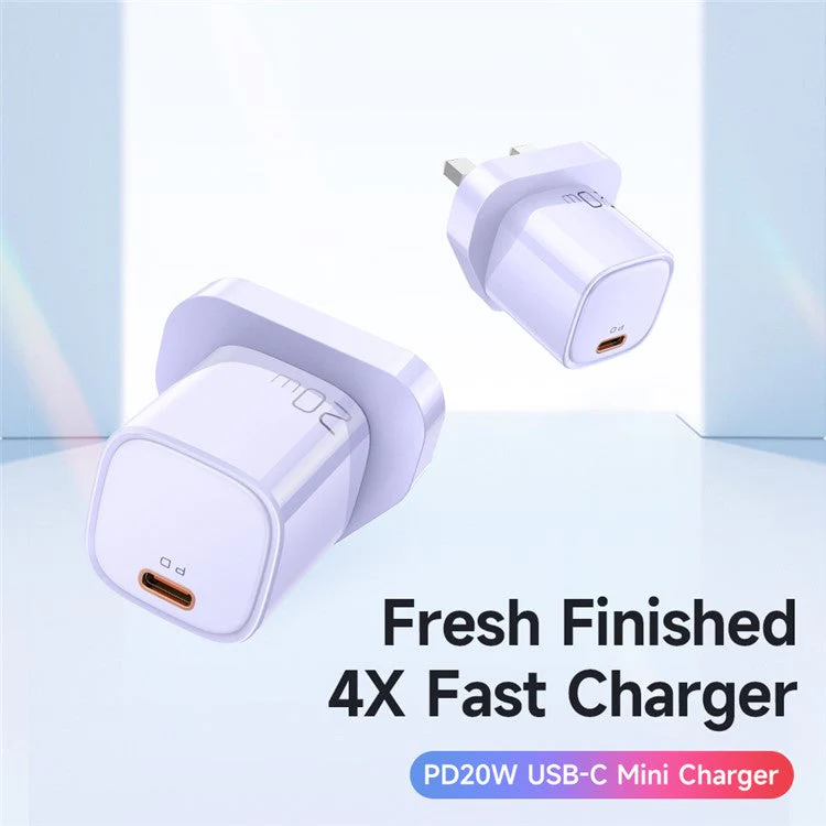 MCDODO Nano Series PD 20W Phone Fast Charging Adapter Singe Type-C Port Wall Charger - Purple / UK Plug - Image 2
