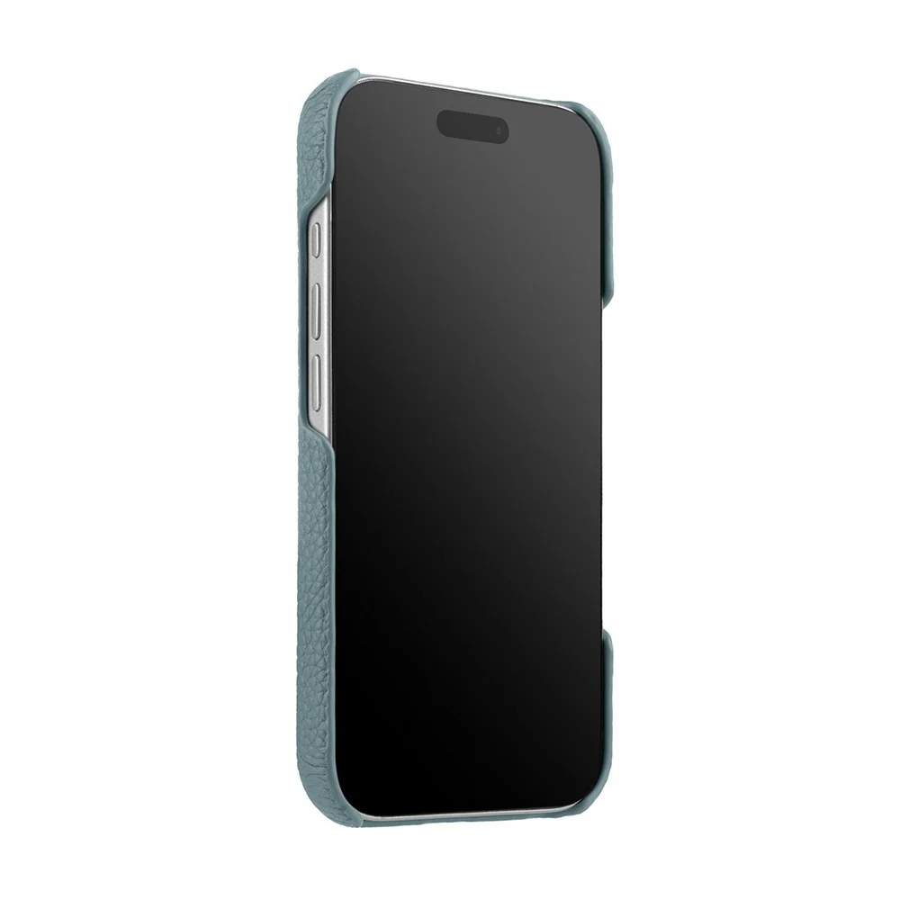 MELKCO For iPhone 17 Pro Max Case Genuine Cow Leather PC Phone Cover Compatible with MagSafe - Blue - Image 3