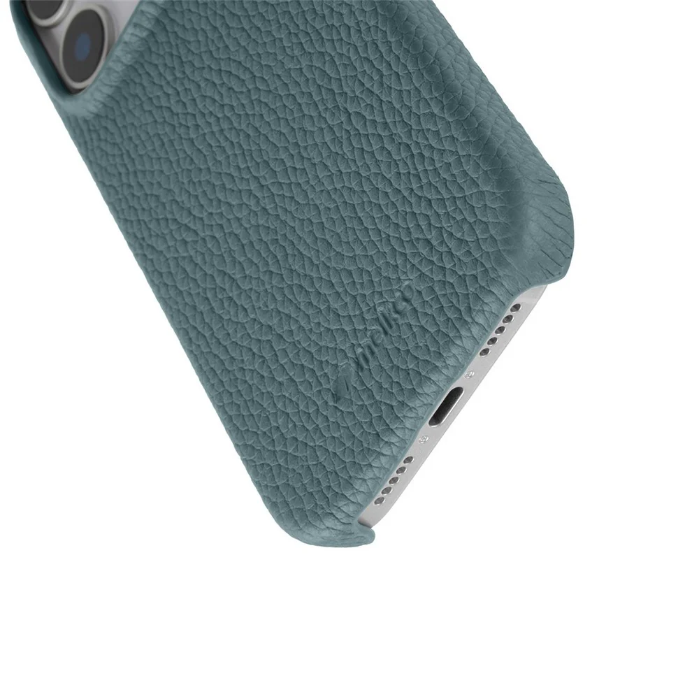 MELKCO For iPhone 17 Pro Max Case Genuine Cow Leather PC Phone Cover Compatible with MagSafe - Blue - Image 6