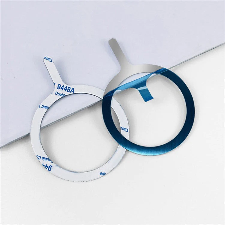 Metal Ring Sticker Magnetic Wireless Charging Ring Compatible with MagSafe - Silver - Image 2