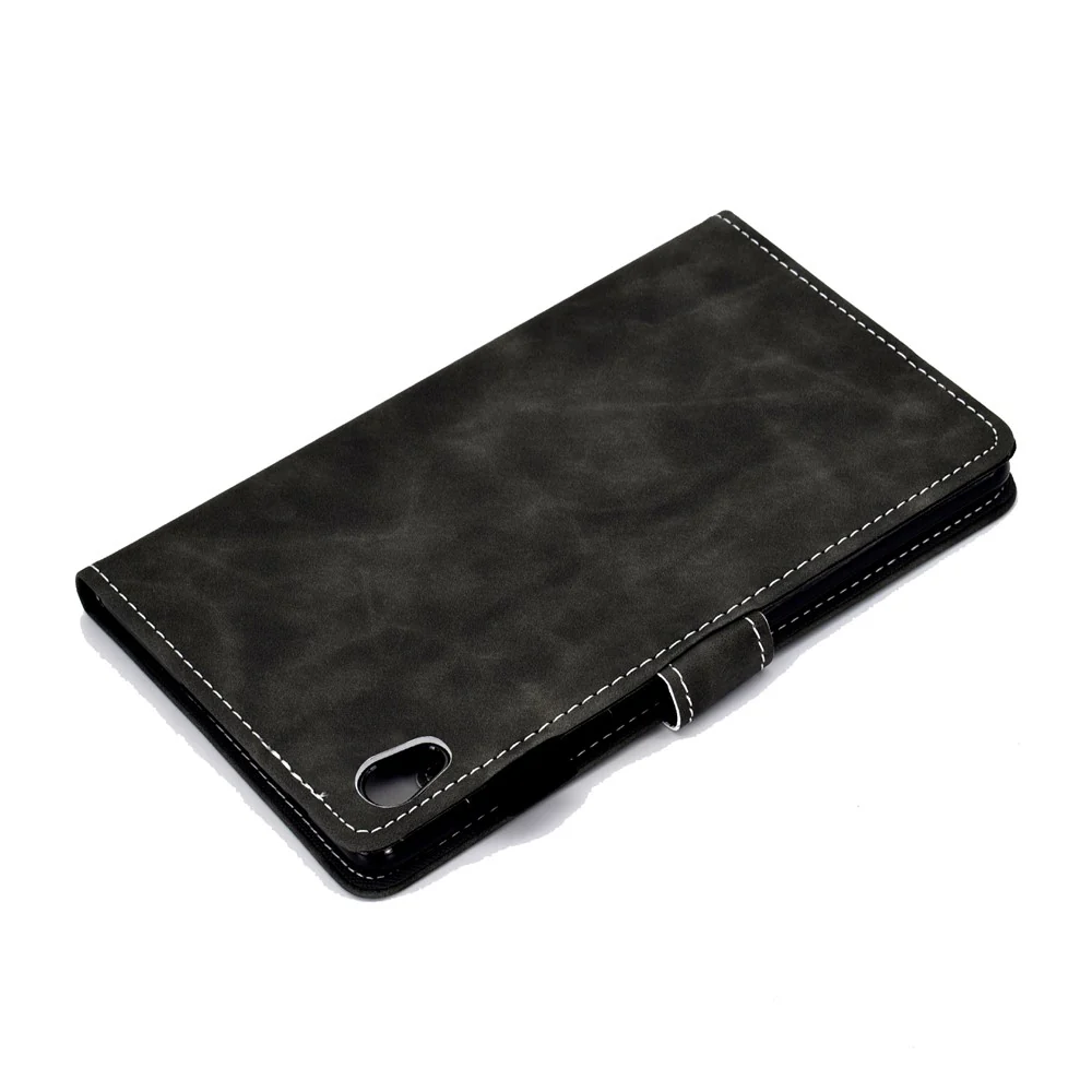 Microfiber Leather with Stand Case and Card Slots for Lenovo Tab M10 HD Gen 2 X306X - Black - Image 4
