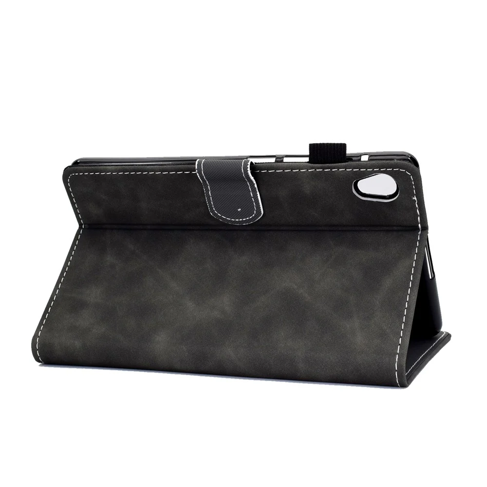 Microfiber Leather with Stand Case and Card Slots for Lenovo Tab M10 HD Gen 2 X306X - Black - Image 7