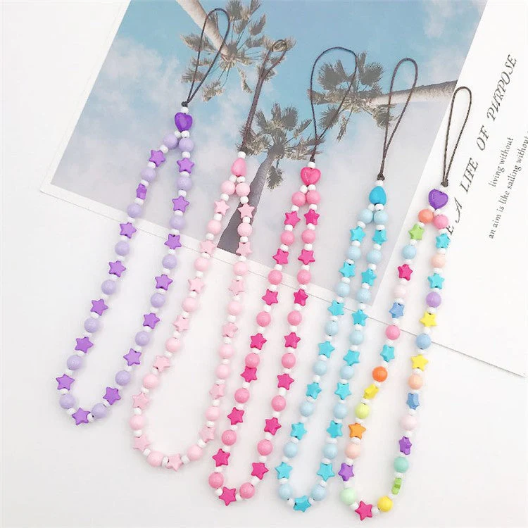 Mobile Phone Anti-drop Beaded Lanyard Hand Rope Cellphone Case Decorative Pendant Bracelet - Rabbit Ear - Image 3