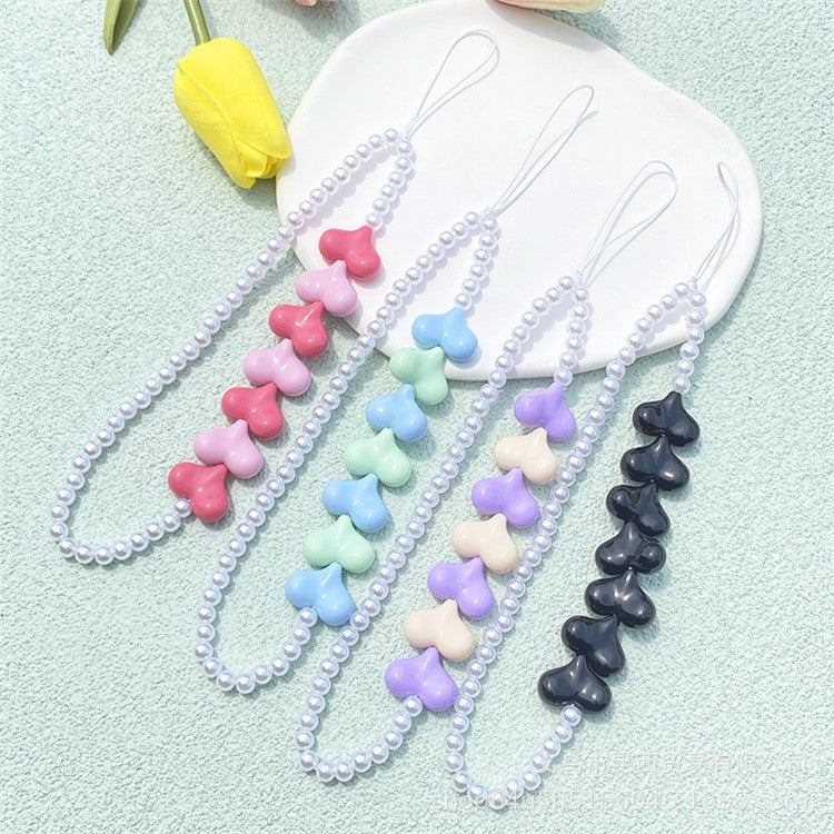 Mobile Phone Anti-drop Beaded Lanyard Hand Rope Cellphone Case Decorative Pendant Bracelet - Rabbit Ear - Image 4