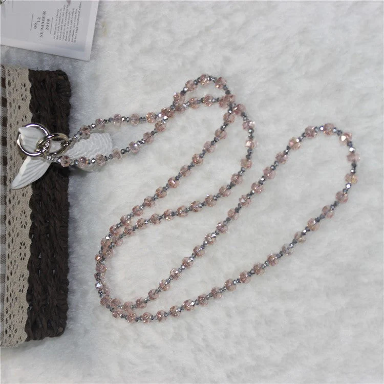 Mobile Phone Lanyard Wheel Crystal Beads Crossbody Phone Beads Strap with Tether Tab, Total Length: 120cm - Style 10 - Image 2