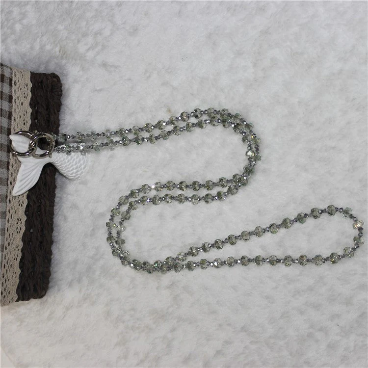 Mobile Phone Lanyard Wheel Crystal Beads Crossbody Phone Beads Strap with Tether Tab, Total Length: 120cm - Style 4 - Image 2