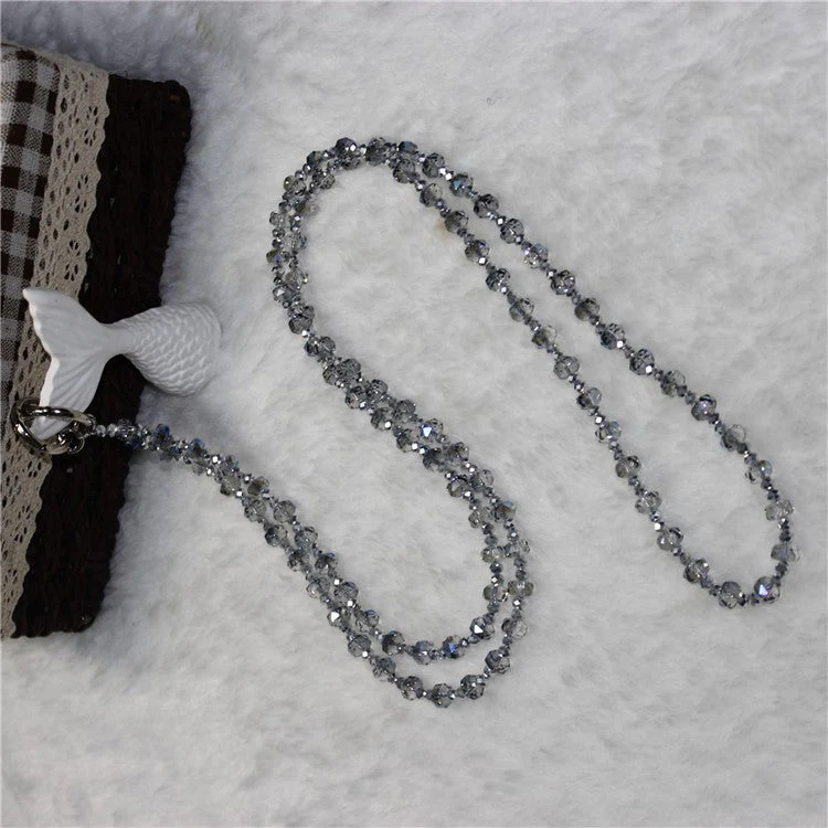 Mobile Phone Lanyard Wheel Crystal Beads Crossbody Phone Beads Strap with Tether Tab, Total Length: 120cm - Style 5 - Image 2