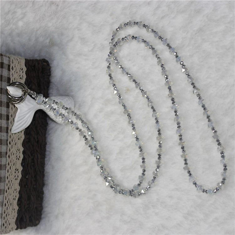 Mobile Phone Lanyard Wheel Crystal Beads Crossbody Phone Beads Strap with Tether Tab, Total Length: 120cm - Style 7 - Image 2