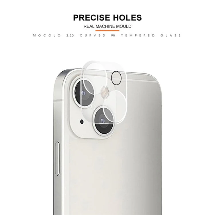 MOCOLO for iPhone 14 Plus 6.7 inch Anti-scratch Silk Printing 9H Explosion-proof Tempered Glass Back Camera Lens Protector - Transparent - Image 4
