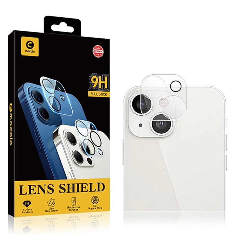 MOCOLO for iPhone 14 Plus 6.7 inch Anti-scratch Silk Printing 9H Explosion-proof Tempered Glass Back Camera Lens Protector - Transparent - Image 7