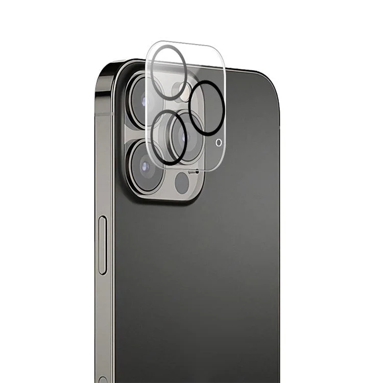 MOCOLO for iPhone 14 Pro Max 6.7 inch Silk Printing Camera Lens Screen Protector Clear Tempered Glass 9H Hardness Anti-explosion Film with Black Night Circle - Image 2