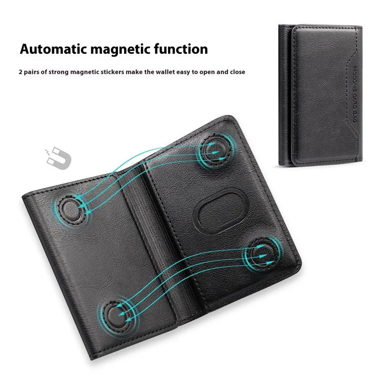 MOCOME Phone Card Holder RFID Blocking PU Leather Magnetic Card Bag Wallet - Blackish Green - Image 5