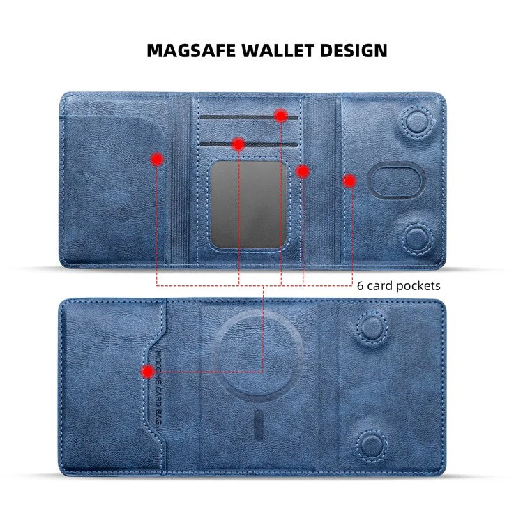 MOCOME Phone Card Holder RFID Blocking PU Leather Magnetic Card Bag Wallet - Blackish Green - Image 6