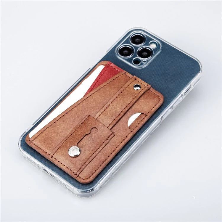 MRC-C1 Adhesive Phone Pocket Push Pull Cell Phone Stick-on Card Holder Sleeve - Dark Blue - Image 5