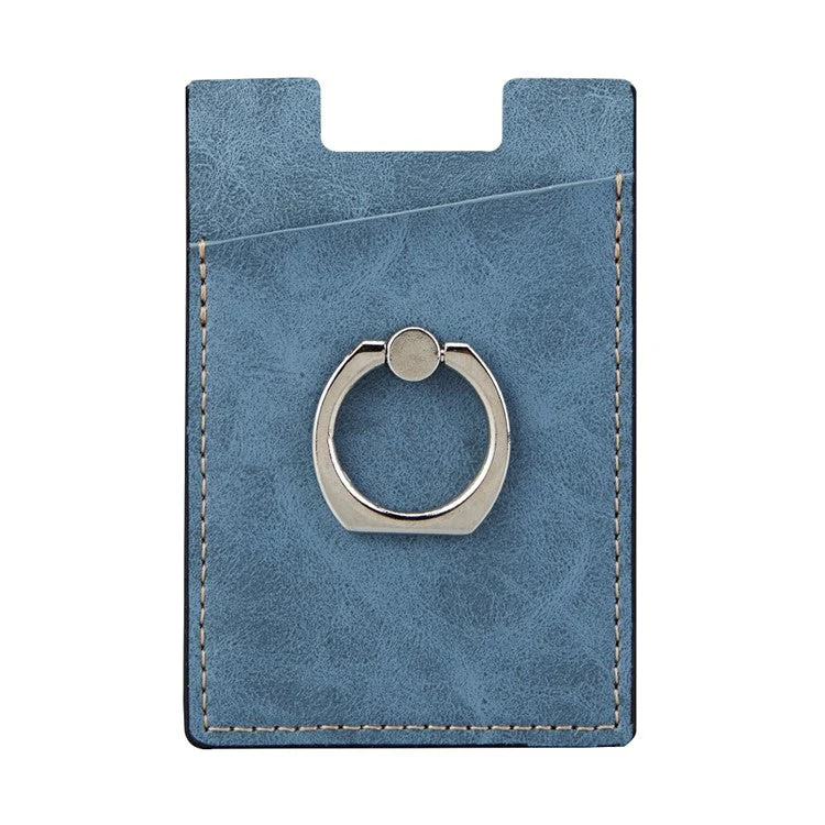 MRC01 PU Leather Phone Card Holder Ring Kickstand Card Case Support Magnetic Car Mount - Red - Image 2