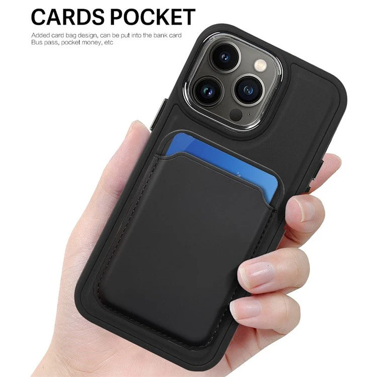 MRC040-2 Magnetic Card Holder Detachable PU Leather Wallet Compatible with MagSafe - Baby Blue - Image 7