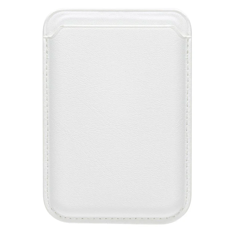 MRC040-2 Magnetic Card Holder Detachable PU Leather Wallet Compatible with MagSafe - White